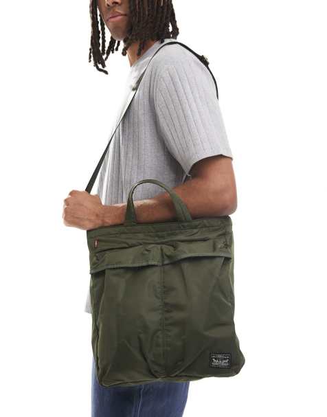 Levi's mission bay canvas tote bag in olive green - view 1