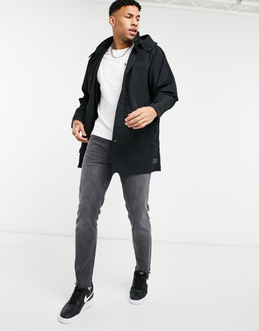 Levi's Mission hooded parka jacket in caviar black ASOS