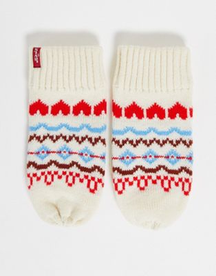 Levi's mittens in heart print