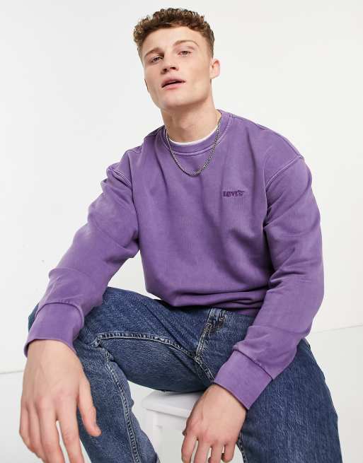 Levi's modern vintage logo relaxed fit sweatshirt in garment dye purple |  ASOS