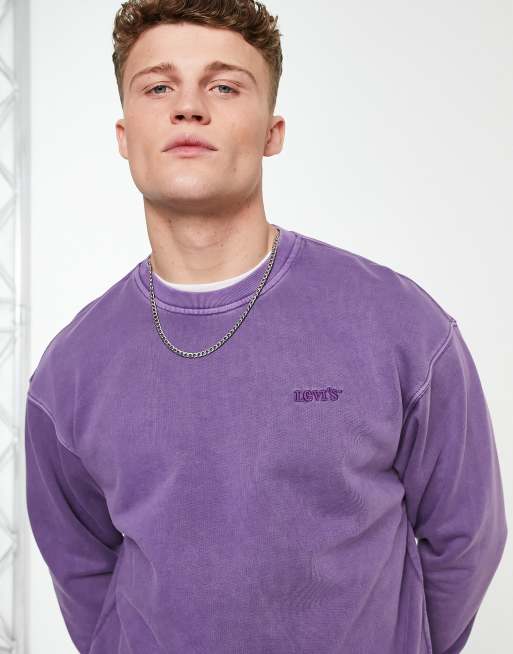 Levi s modern vintage logo relaxed fit sweatshirt in garment dye purple