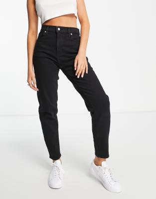 Levi's - Mom-Jeans in Schwarz mit hoher Taille