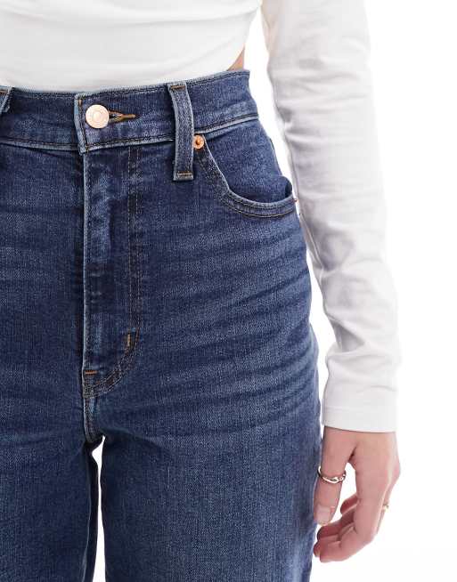 Levi's - Mom jeans met hoge taille in donkerblauw met marineblauwe wassing, 3 van 5