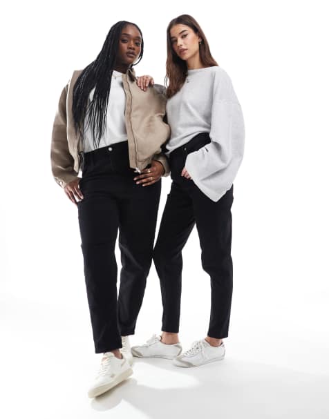 Levi's - Mom jeans met hoge taille in zwart - view 1