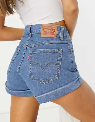 high waisted levi mom shorts