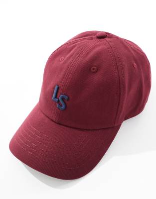 Levi's Monogram Twill Baseball Cap In Red