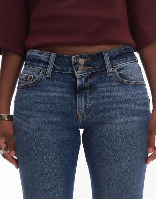 Levi's – Mörkblå bootcut-jeans med superlåg midja , 4 av 5
