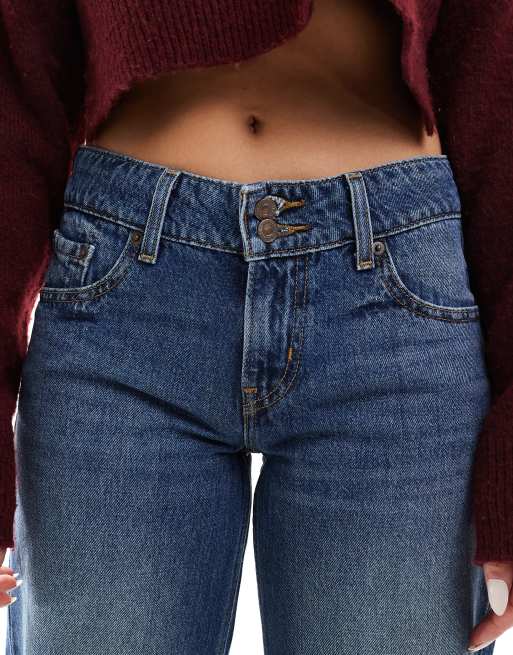 Levi's – Mörkblå, lediga bootcut-jeans med superlåg midja, 5 av 5