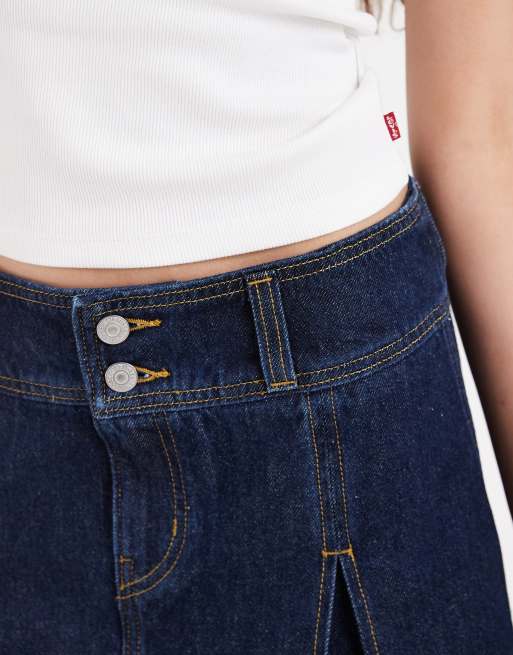 Levis – Mörkblå minikjol i denim, 2 av 5