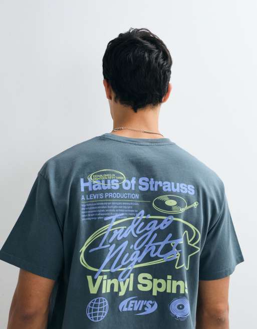 Levi's – Mörkblå t-shirt med tryck baktill, 2 av 5