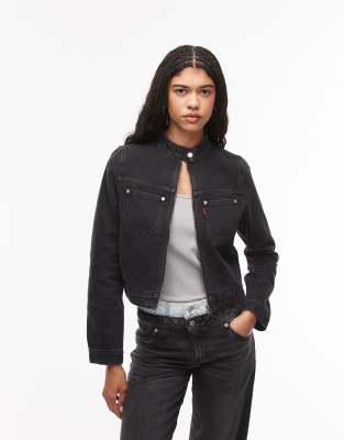 Levi's - Moto - Trucker-Jeansjacke in Indigoblau-Marineblau