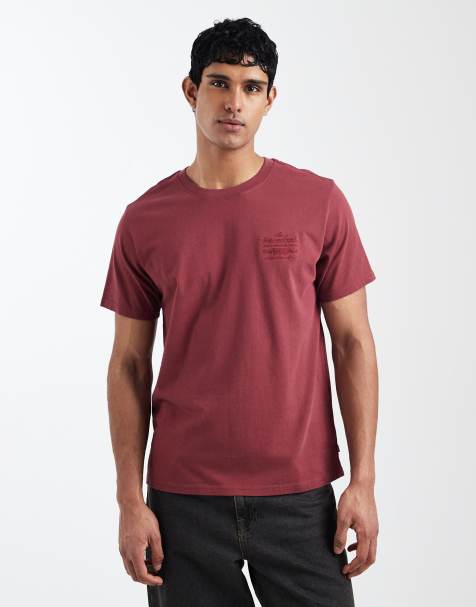 Levi's - Mørkerød afslappet T-shirt med lille logo - view 1