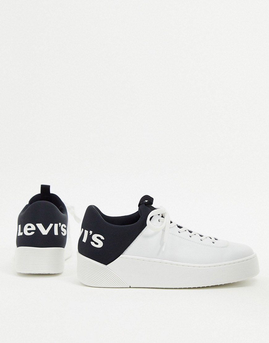 Levi's -  Mullets - Sneakers bianche stringate con logo-Bianco