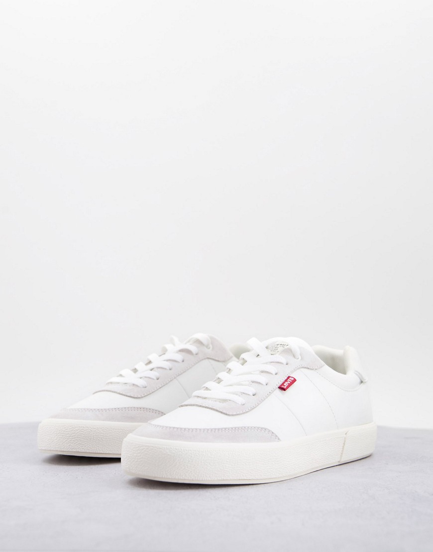 Levi's Munroe Leather Trainers In White With Logo
