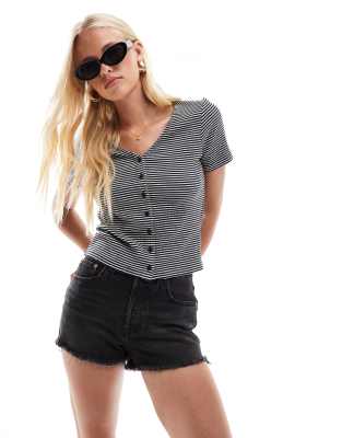 Levi's - Muse - Gestreiftes T-Shirt mit durchgehender Knopfleiste-Bunt