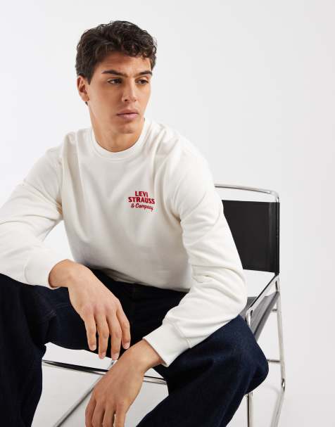 Levi's – Naturvit, avslappnad sweatshirt med tryck - view 1