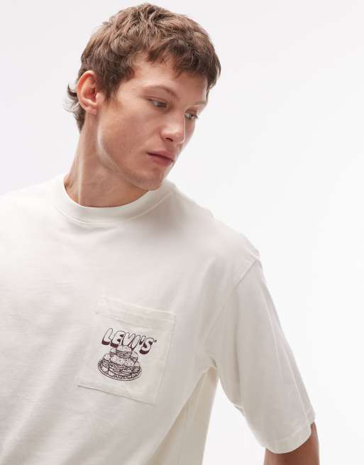 Levi's – Naturvit t-shirt i oversized fit med tryck baktill, 5 av 5