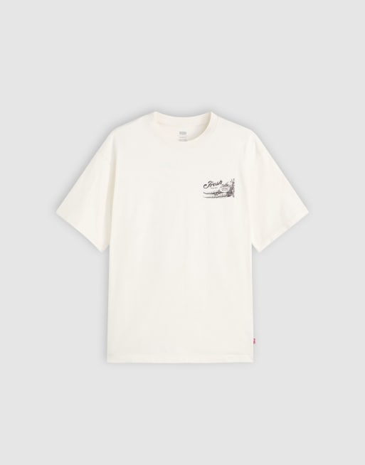 Levi's – Naturvit t-shirt i vintage oversize med tryck med grönsakslåda baktill, 2 av 2