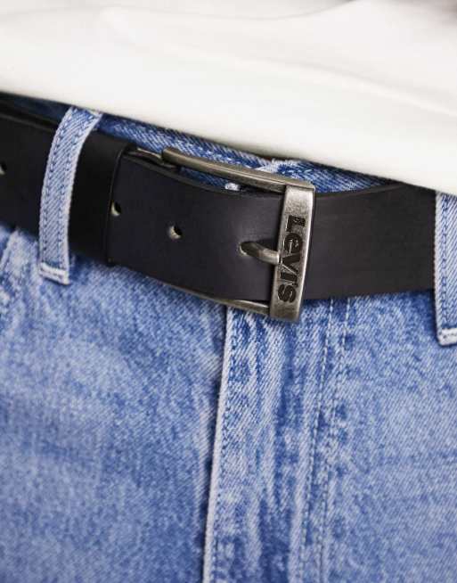 Levi's – New Duncan – Czarny skórzany pasek, 4 z 4