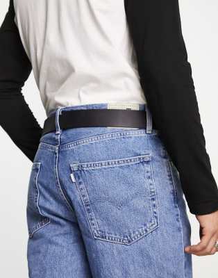 Levi's New Duncan Leather Belt In Black