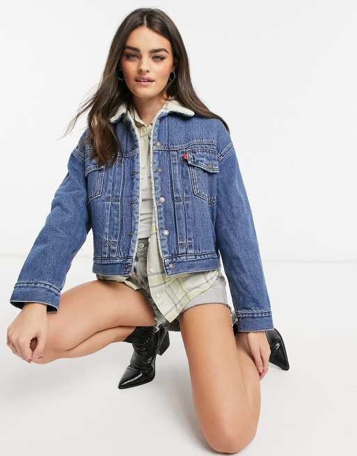 Levi's new heritage Sherpa denim jacket in blue | ASOS