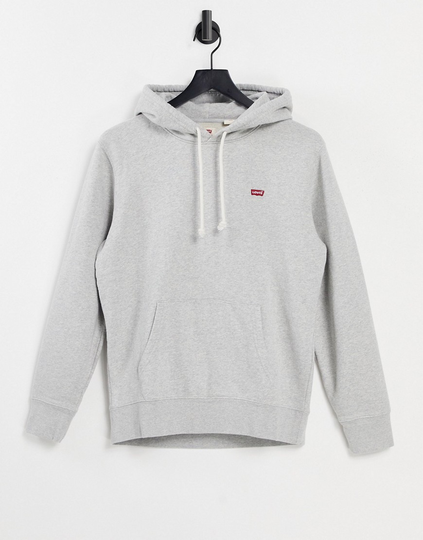 Levi's new original small batwing logo hoodie in light heather gray-Grey