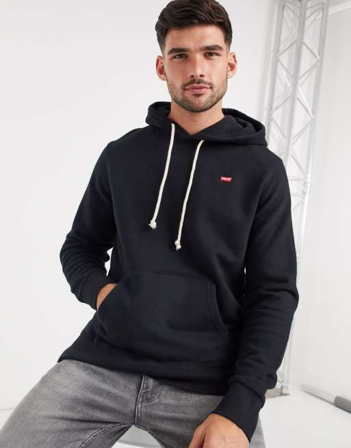 Levi's new original small batwing logo hoodie in mineral black | ASOS