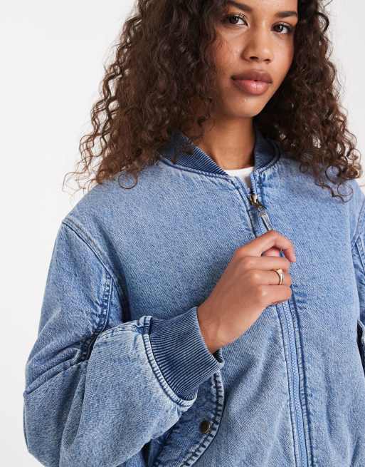 Levi's – Niebieska jeansowa kurtka bomberka w kowbojskim stylu, 3 z 4