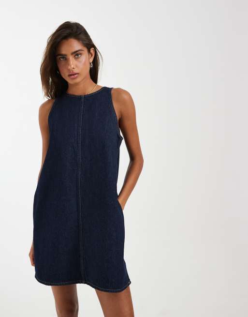 Levi's – Niebieska sukienka jeansowa o prostym kroju w stylu lat 90., 2 z 4