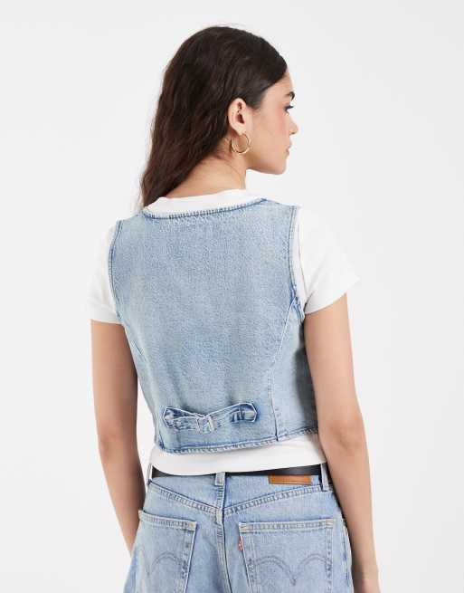Levi's – Niebieski dopasowany podkoszulek jeansowy, 2 z 4