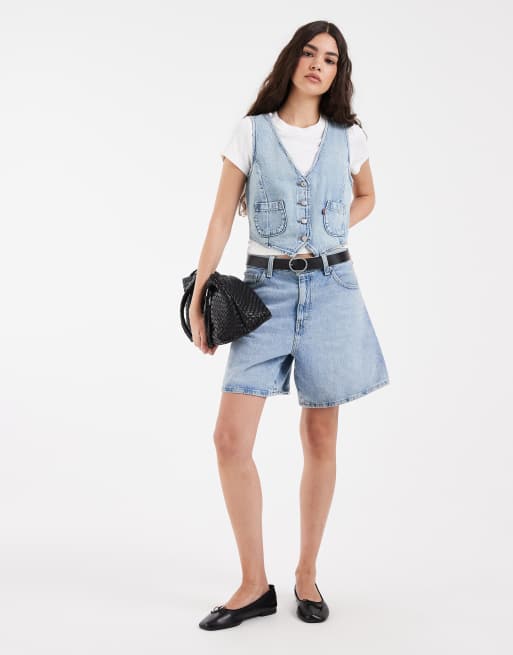 Levi's – Niebieski dopasowany podkoszulek jeansowy, 3 z 4