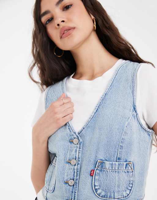 Levi's – Niebieski dopasowany podkoszulek jeansowy, 4 z 4