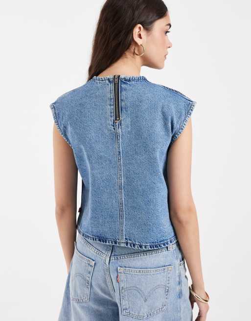 Levi's – Niebieski T-shirt jeansowy, 2 z 4