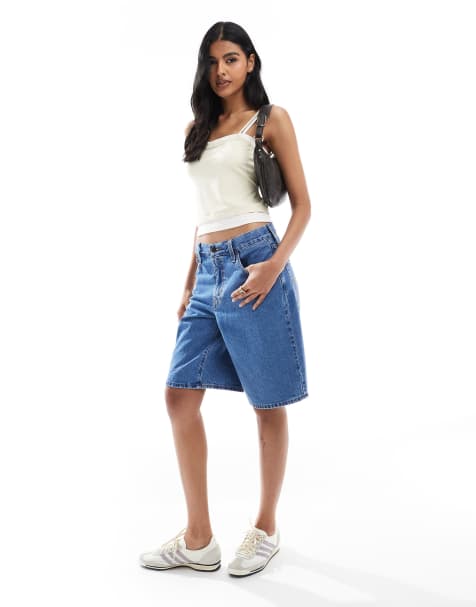 Levi's – Niebieskie długie szorty jeansowe o fasonie dad i luźnym kroju - view 1