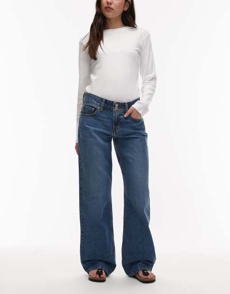 Levi's superlow loose jeans in mid blue wash 