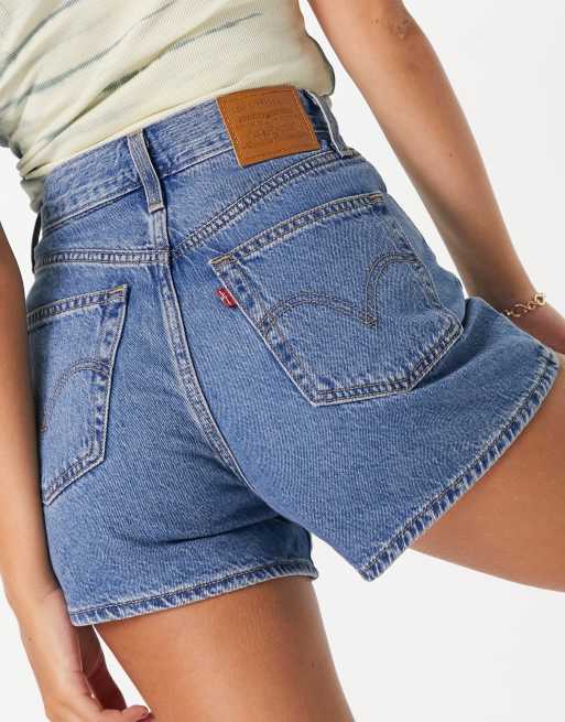 Levi's – Niebieskie, luźne szorty jeansowe z podwyższonym stanem, 2 z 4