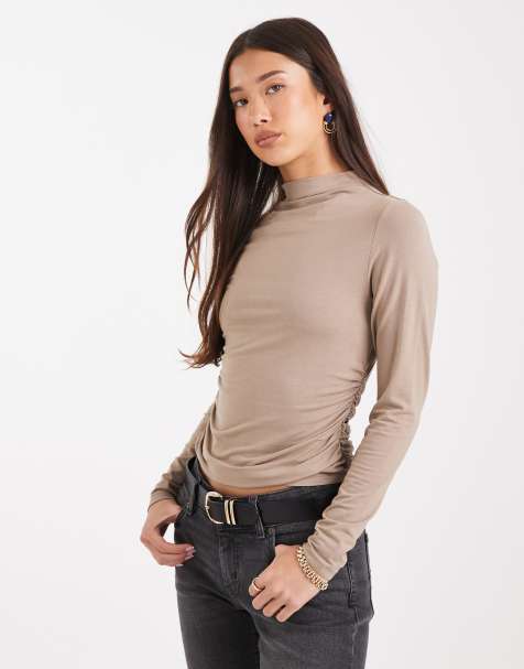 Levi's - Nina - T-shirt à manches longues et encolure montante - Taupe - view 1