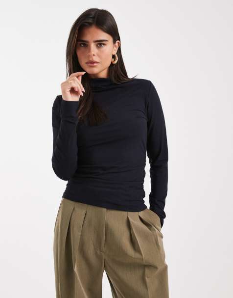 Levi's - Nina - T-shirt accollata nera a maniche lunghe - view 1