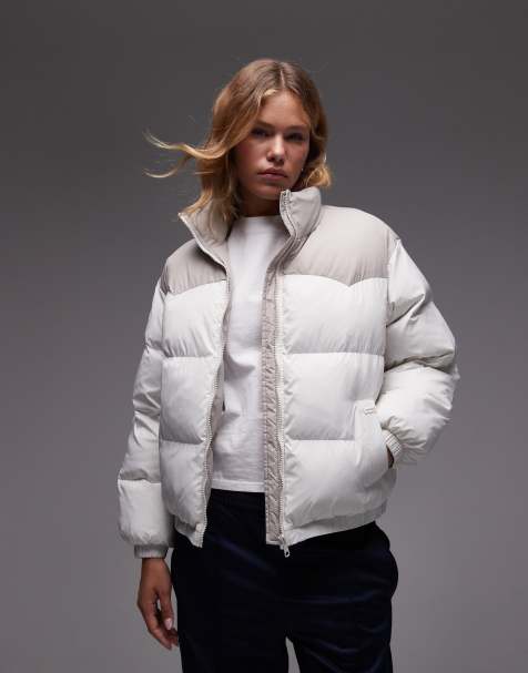 Levi's – Noe – Western-Pufferjacke aus Nylon in Weiß - view 1