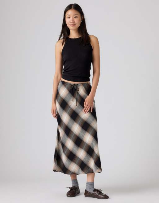 Levi's Noemi slip skirt in brown, 2 of 4
