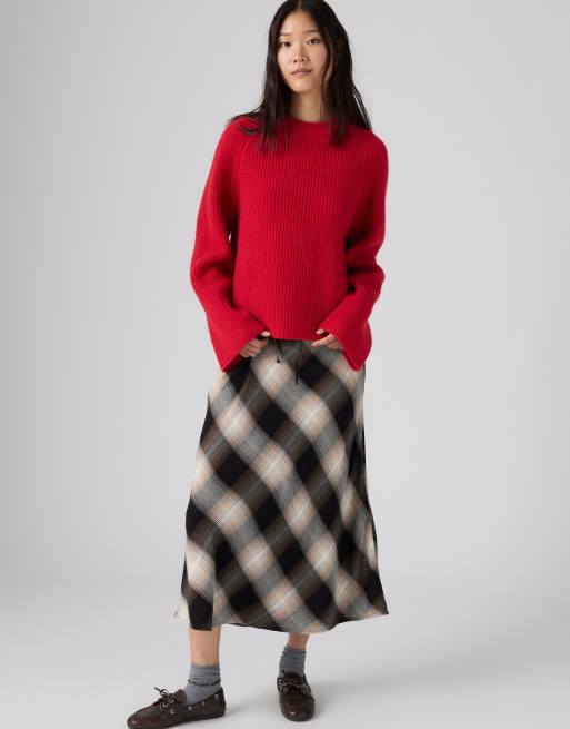 Levi's Noemi slip skirt in brown, 3 of 4