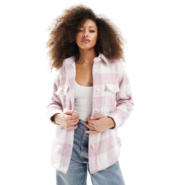 Levi's Nola Camicia giacca rosa a quadri con tasche ASOS - Main Image