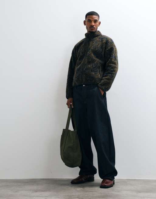 Levi's Nolan giacca sherpa con collo alto stampato blu, 2 di 5