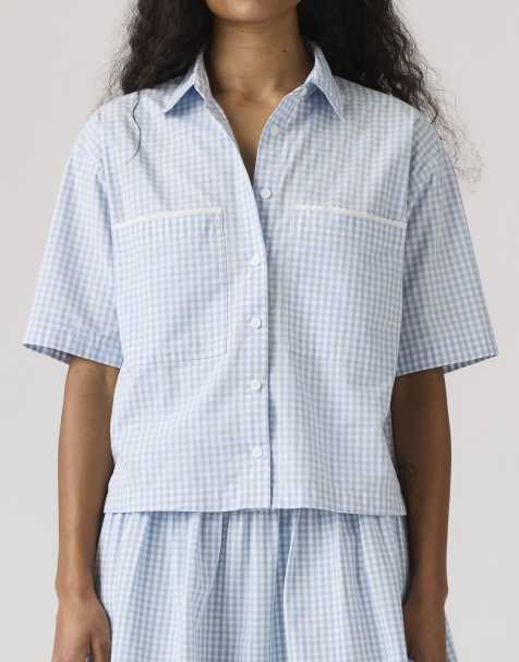 Levi's - Novelty - Harlie - Cropped overhemd met korte mouwen in blauw - view 1