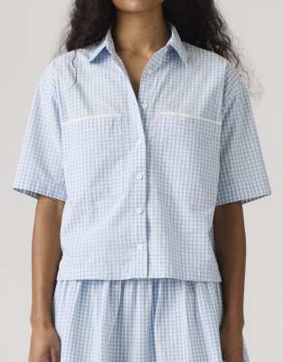 Levi's - Novelty Harlie - Kurzärmliges Cropped-Hemd in Anthrazitblau