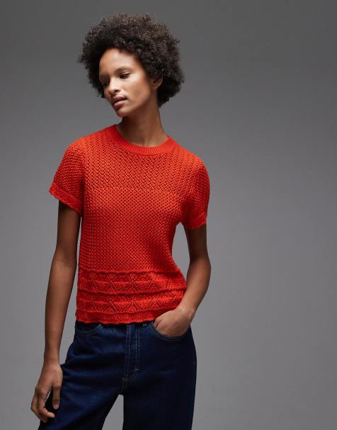 Levi's – Oberteil aus Häkelstrick in Rot - view 1