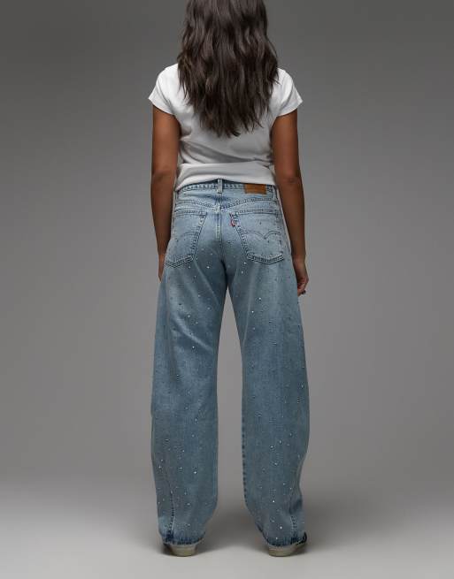 Levi's – Obszerne zdobione niebieskie jeansy dad z baryłkowymi nogawkami , 2 z 5