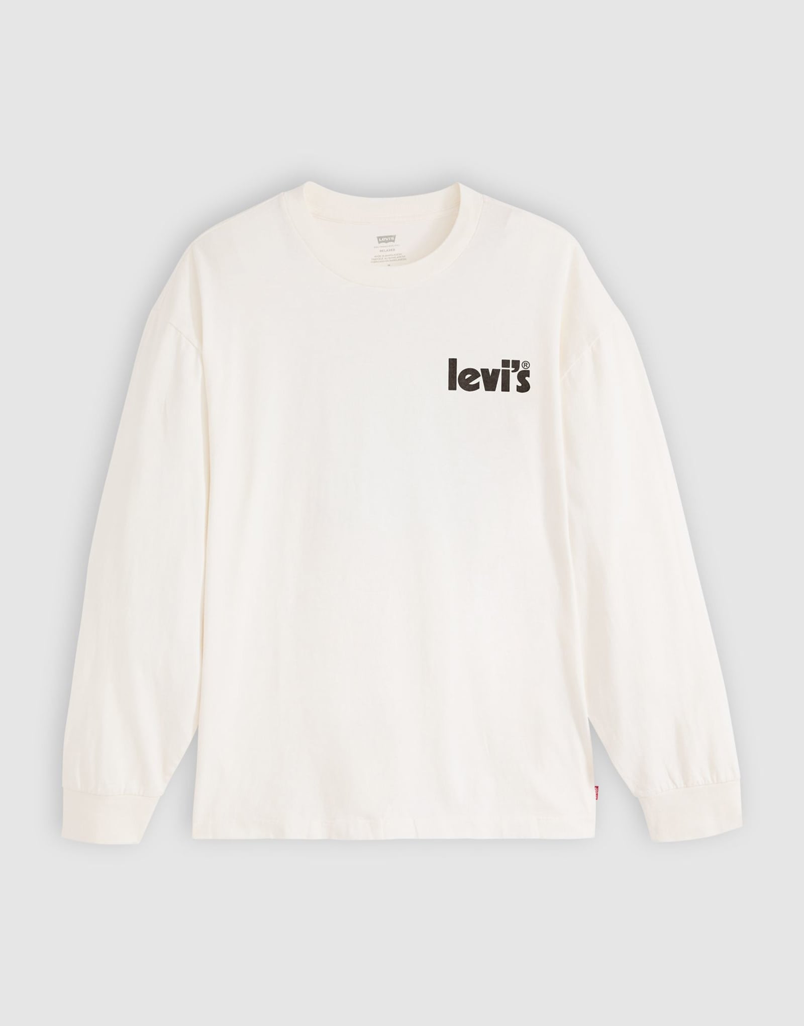 Оригинальная футболка Levi's с принтом свеклы на спине и длинными рукавами бежевого цвета