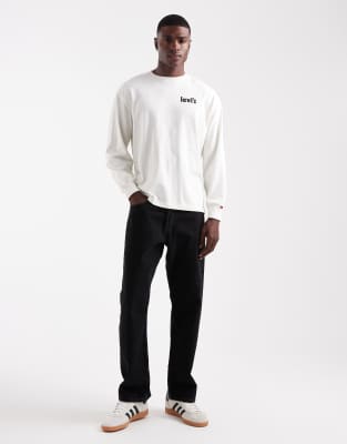 Levi's Off Beets Back Print Authentic Fit Long Sleeve T-shirt In Neutral