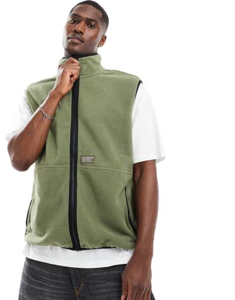 Levi's off grid polar fleece vest in green - view 1